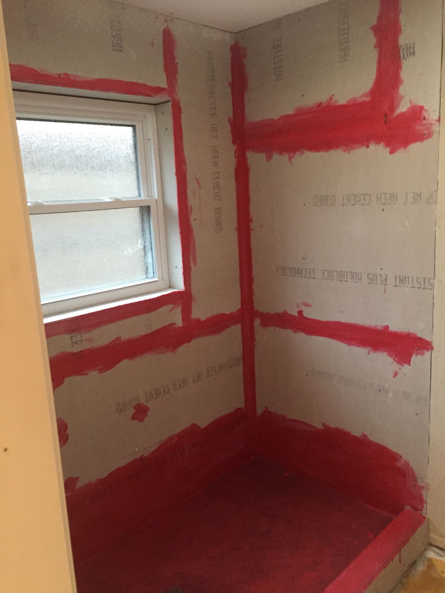 Shower waterproofing during a bathroom remodel